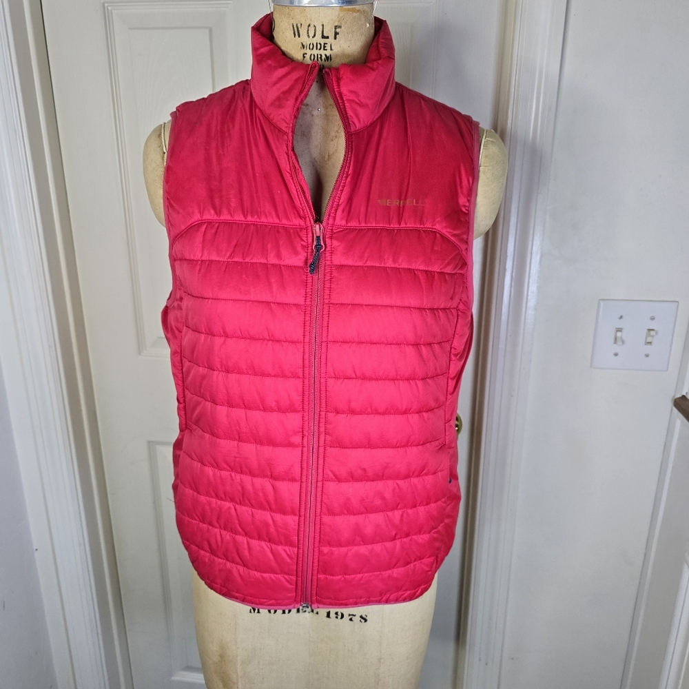 Merrell Magenta Womens Zip Front‎ Puffer Vest M